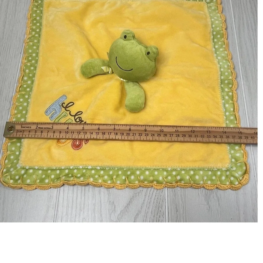 Carters Lovey Security Blanket Yellow Green Frog I Love Hugs Polka Dot READ